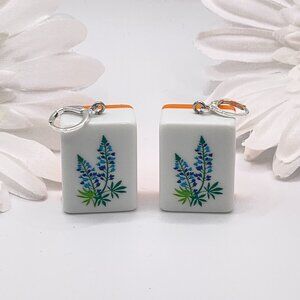 Mahjong Tile Earrings-Mahjong Earrings-Sterling Silver-New
